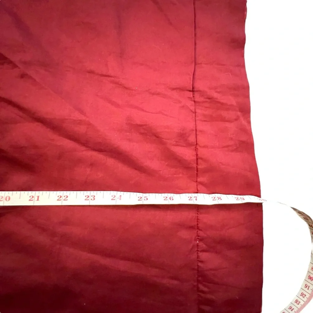 Red Satin Pillow Sham Standard Sz‎ Fits Pillow 26x20 Embroidered Dainty Florals